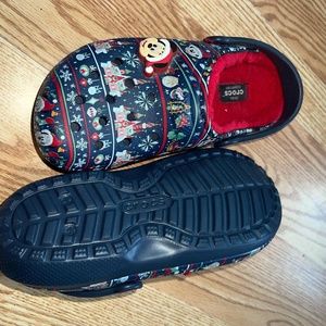 Mickey Christmas fluffy Crocs